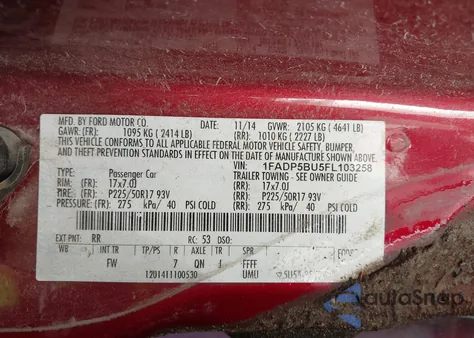 2015 Ford C-Max Hybrid Sel z USA, uszkodzony, nr VIN 1FADP5BU5FL103258